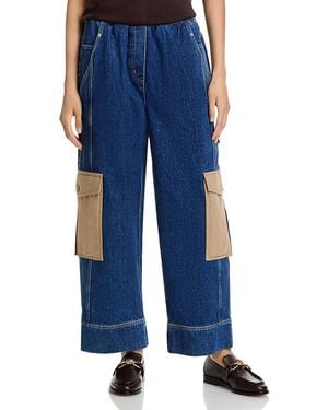 3.1 Phillip Lim Denim Patchwork Pull On Pants - Blue