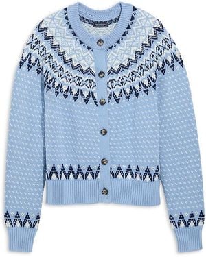 Vineyard Vines Cotton Crewneck Cable Cardigan - Blue