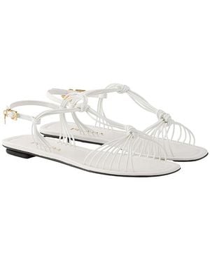 Prada Patent Leather Sandals - White