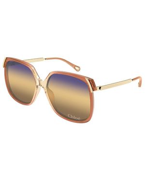 Chloé Rectangle Sunglasses, 60Mm - Orange