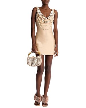 Balmain Silk Shell Dress - Natural
