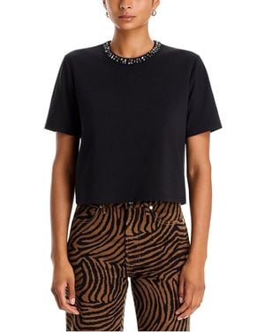 Veronica Beard Sebastian Embellished Crewneck Tee - Black