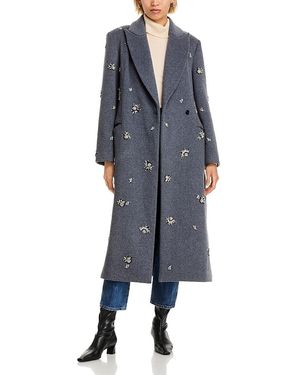 Jonathan Simkhai Gianni Rhinestone Embellished Coat - Blue