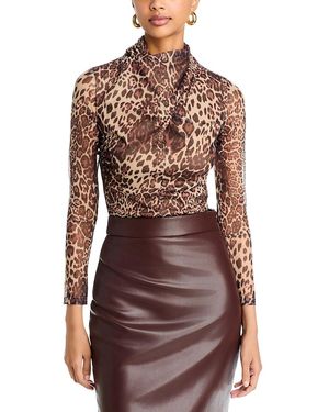 AREA STARS Carter Print Top - Brown