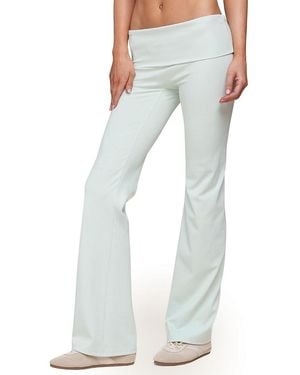 Edikted Oriane Foldover Flared Leggings - Blue