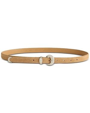 Madewell Lucie Dome Buckle Suede Belt - White