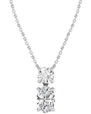 Vrai Signature Duo Drop Necklace - Metallic
