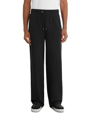Reiss Relaxed Fit Rivo Interlock Sweatpants - Black