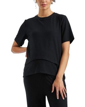 Ripe Maternity Mike Rib Nursing Top - Black