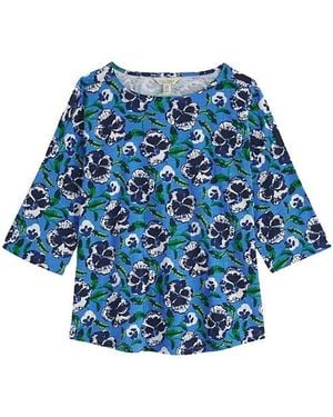 Seasalt Cornwall Tremayne Quay 3/4 Sleeve Jersey T-Shirt - Blue