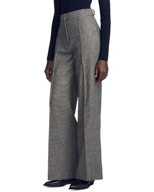 Sandro Alden Buckle Tab Suit Pants - Gray