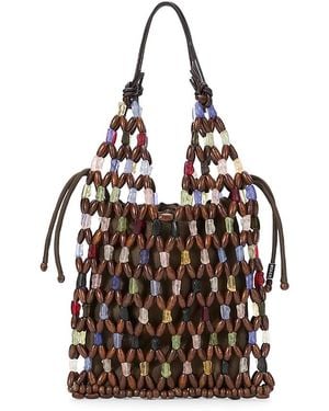 STAUD Kelly Beaded Bucket Bag - Black