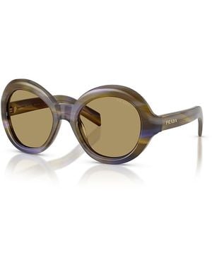 Prada Pr Phantos Sunglasses, 53Mm - Green