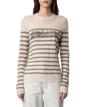 Zadig & Voltaire Source Cashmere Striped Sweater - Natural