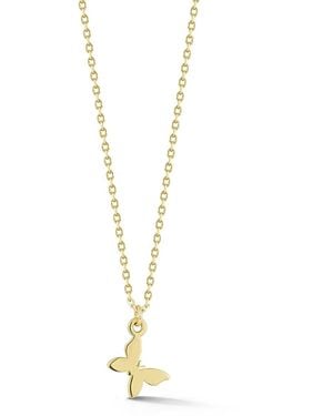 Moon & Meadow 14K Tiny Butterfly Pendant Necklace, 16-17 - Metallic
