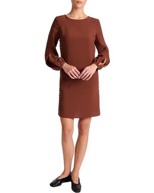 Santorelli Pauli Shift Dress With Grommet Detail - Red