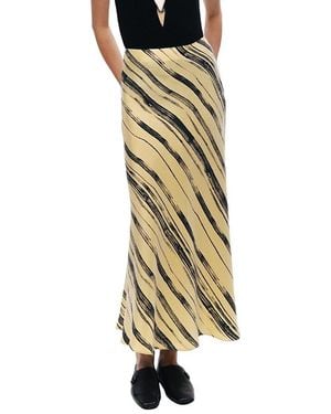 Nocturne Printed Midi Skirt - Metallic
