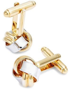 Link Up Two Tone Knot Cufflinks - Metallic