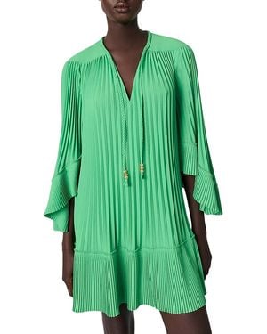 Maje Short Pleated Dress - Green