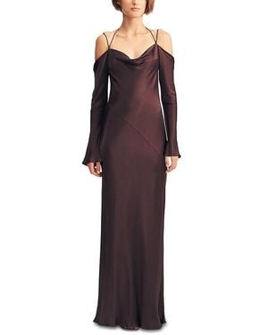 Shona Joy La Lune Off-The-Shoulder Tie Maxi Dress - Purple