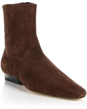 STAUD Wally Flat Ankle Boots - Brown