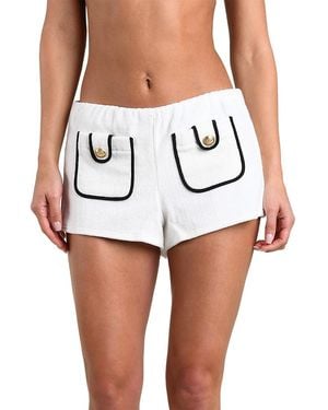 L'Agence Amiya Fine Line Cover Up Shorts - White