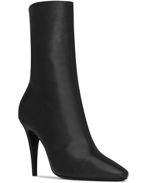 Saint Laurent Capucine Leather Ankle Dress Boots - Black