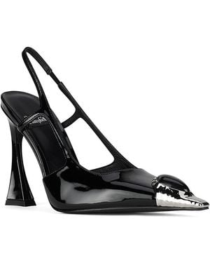Jeffrey Campbell Sorcerer Leather Slingback Pumps - Black