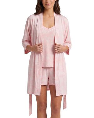 Flora Nikrooz Martha Knit 3-Piece Travel Pajama Set - Pink