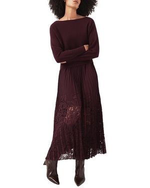 Mint Velvet Layered Lace Midi Dress - Purple