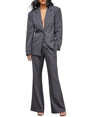 Warehouse Velvet Spot Blazer - Gray