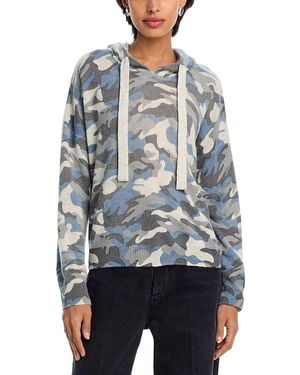 Aqua Camo Cashmere Hoodie - Blue