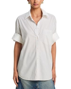 Acne Studios Rose Striped Cotton Shirt - White