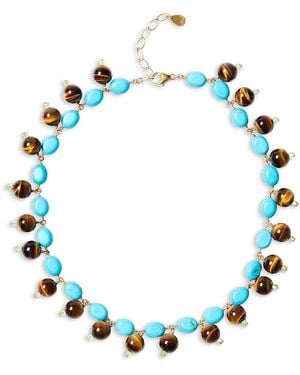 Chan Luu Multi Gemstone Collar Necklace, 16-18 - Blue
