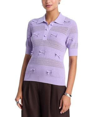 Essentiel Antwerp Bow Trim Polo Sweater - Purple