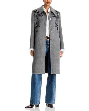 Kobi Halperin Lara Wool & Silk Embroidered Coat - Gray