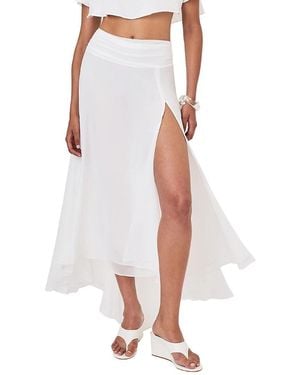 Miss Circle Yanna Chiffon High-Low Maxi Skirt - White