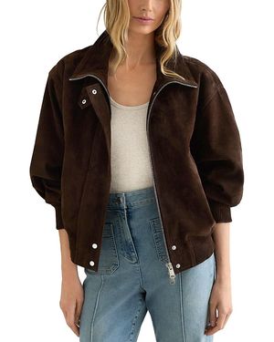 Reiss Cara Suede Jacket - Black