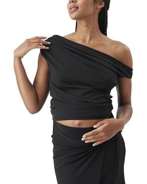 Ripe Maternity Rhi Off Shoulder Top - Black