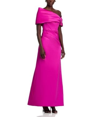 Teri Jon Mikado Asymmetric Gown - Pink