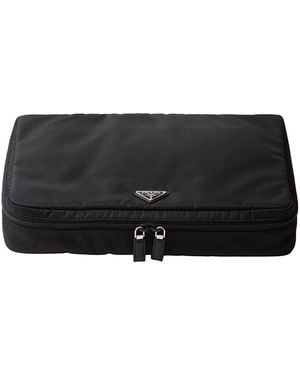 Prada Large Re-Nylon Zipper Pouch - Black