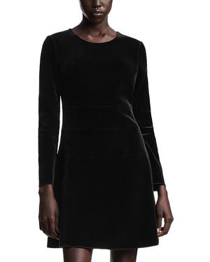 Emporio Armani Bonded Chenille Long Sleeve Dress - Black