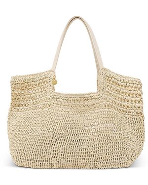 Reiss Evelyn Cut Out Crocheted Tote - Natural