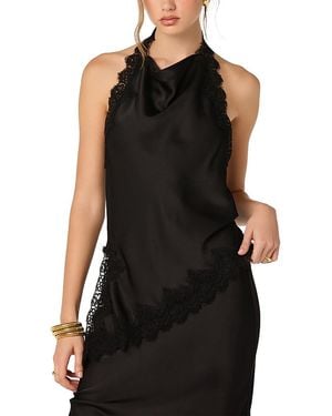 Astr Amira Lace Trim Top - Black