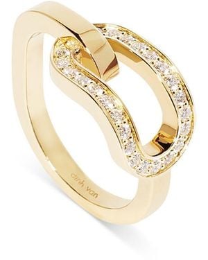 Dinh Van 18K Maillon Diamond Openwork Ring - Metallic