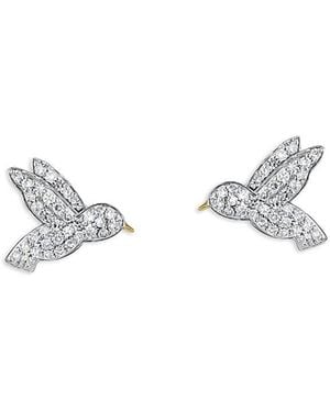 Phillips House Rhodium & 14K Symphony Diamond Hummingbird Stud Earrings - Metallic