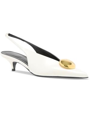 Proenza Schouler Dome Slash Slingback Leather Pumps - Natural