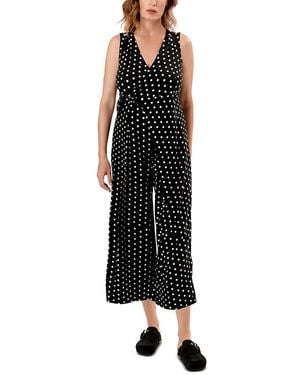 Nom Maternity Francesca Cropped Wrap Maternity Jumpsuit - Black