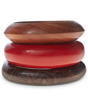 Ben-Amun Ben Anum Bangle Bracelets, Set Of 3 - Red