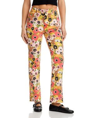 Mother Smokin Double Flood High Rise Ankle Jeans - Orange